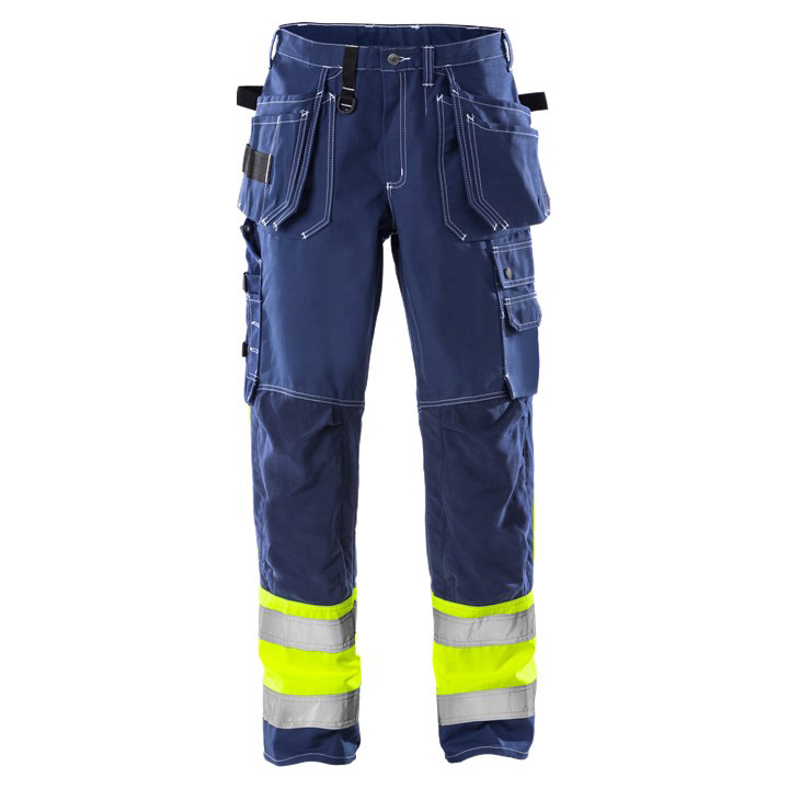 Hi-Vis 100% Cotton Craftsman Trousers Class 1 with Oil & Water Repellent