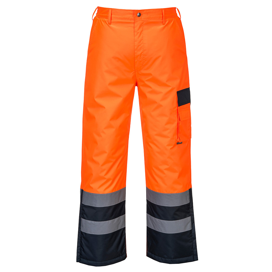 Hi-Vis Winter Contrast Trousers with lined & PU Coated