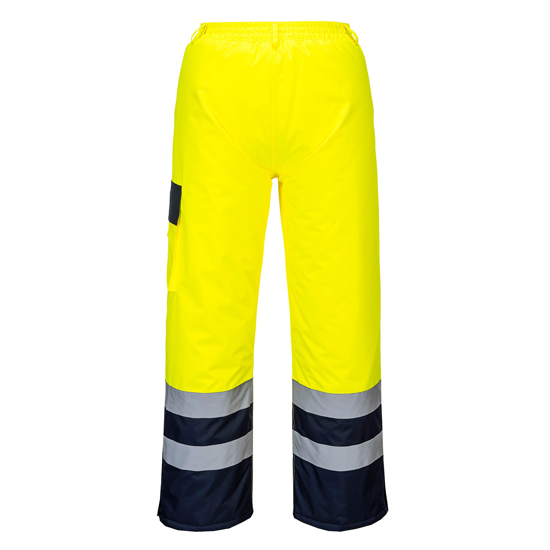 Hi-Vis Winter Contrast Trousers with lined & PU Coated