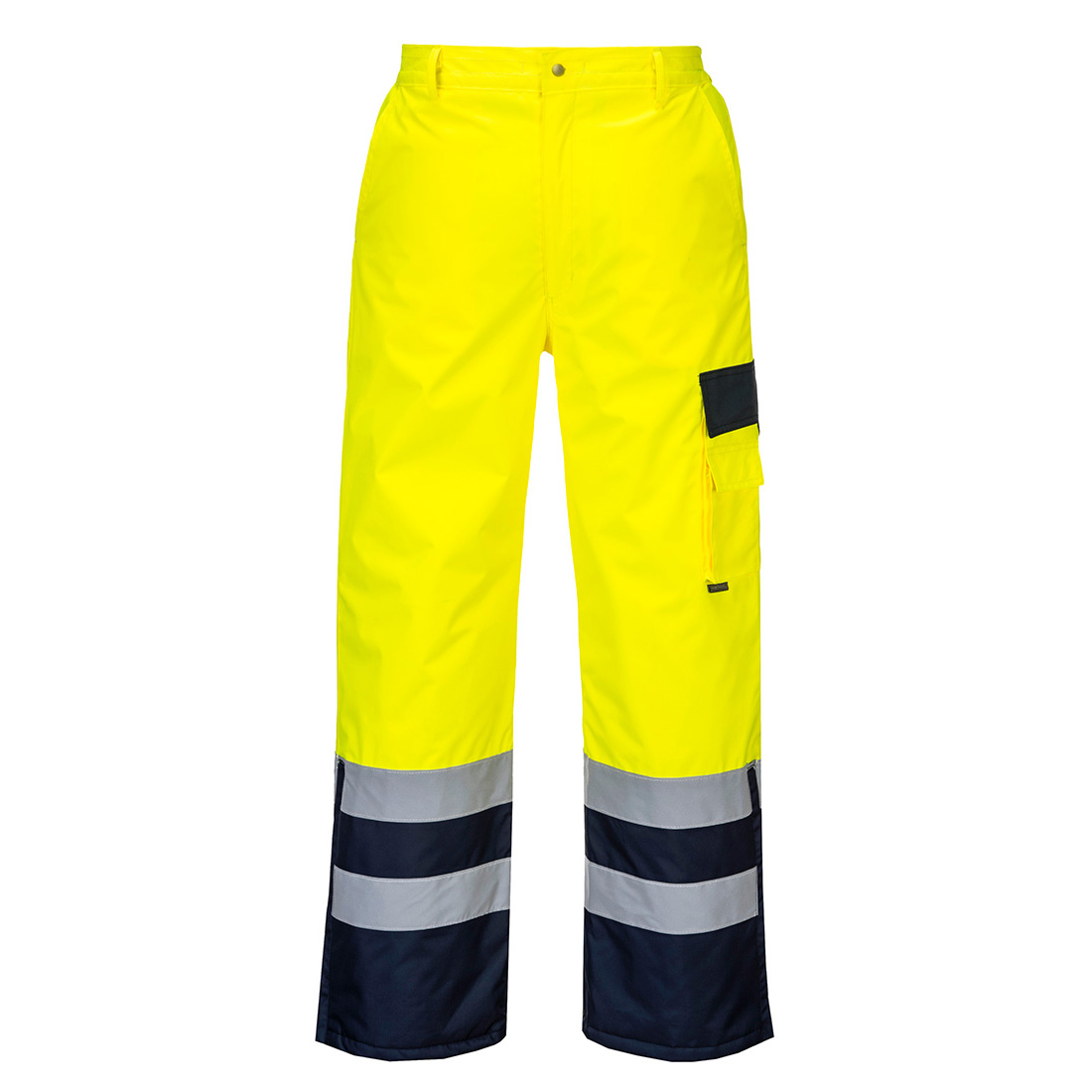 Hi-Vis Winter Contrast Trousers with lined & PU Coated