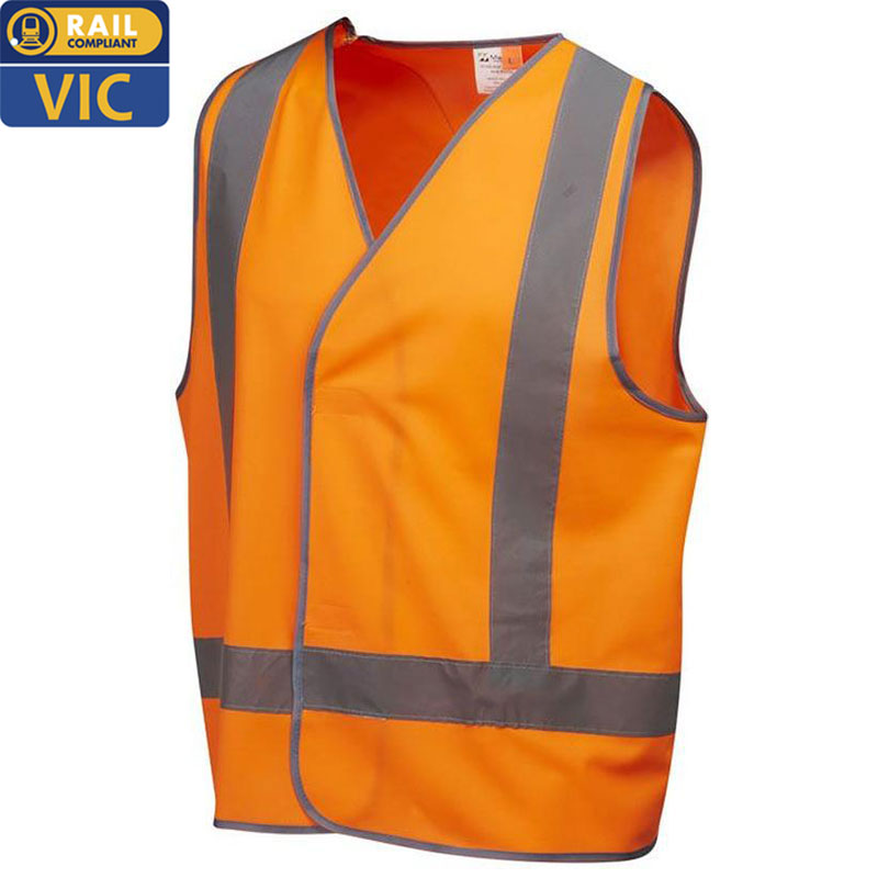 Rail Vic Hi Vis D/N X-Back Taped Vest Velcro Front