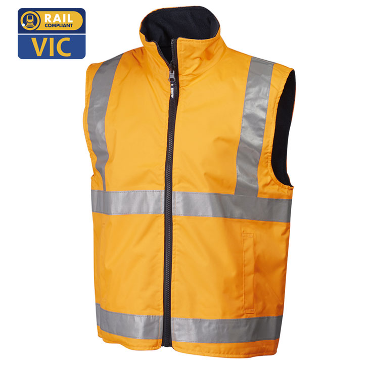 Rail Hi Vis Winter Reversible Puffer Poly/Pu Shell Vest