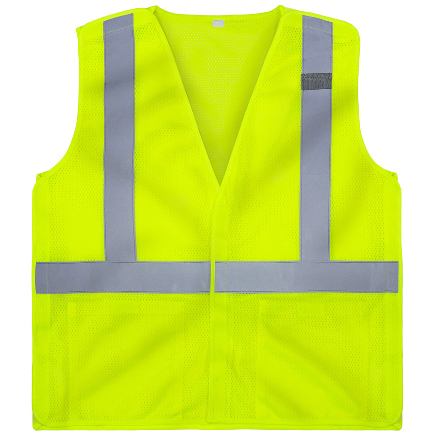Hi-Vis Mesh 5-Point Breakaway Ansi Class 2 Safety Vest with Pockets