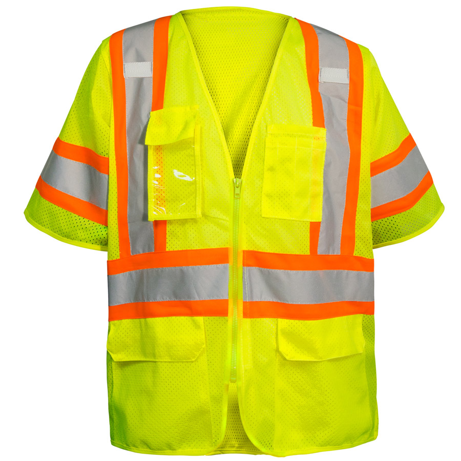 Hi-Vis Deluxe Durable Surveyor Mesh Safety Vest ANSI Class 3