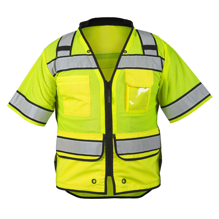 High Performance Hi-Vis Durable Surveyors Mesh Safety Vest with ID Pocket