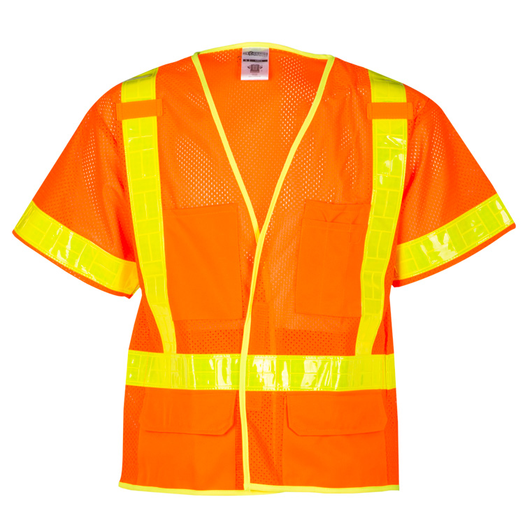 Hi-Vis Breathable PVC Tape Short Sleeved Safety Vest ANSI Type Class 2