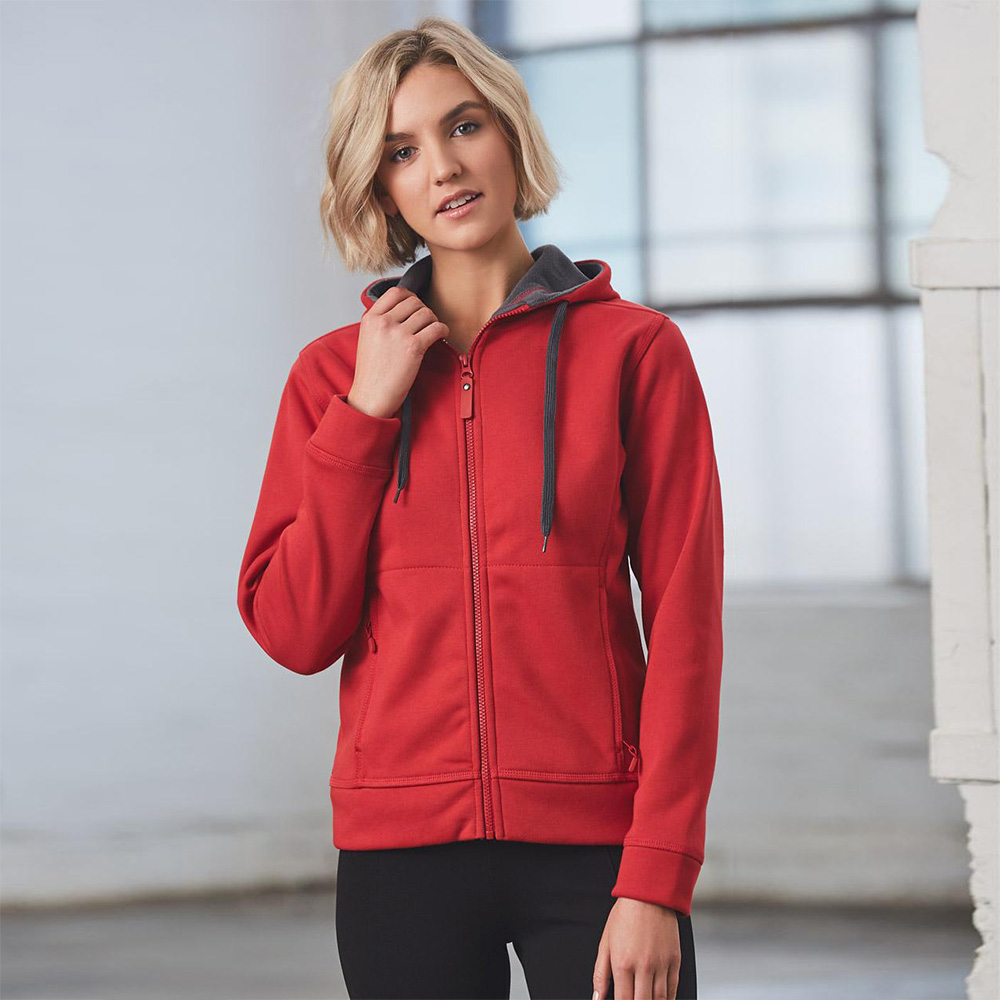 Women's Full Zip Contrast Bonded Fleece Hoodie