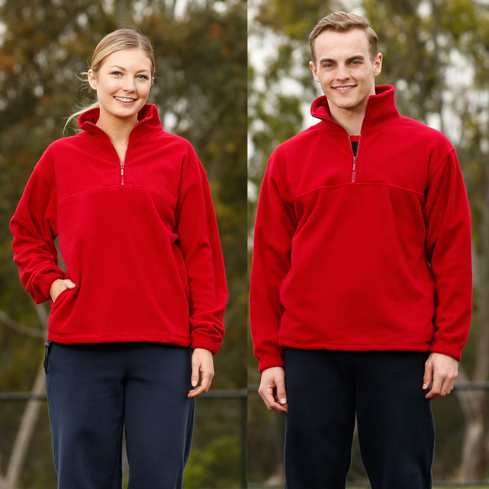 Unisex Half Zip Polar Fleece Pullover