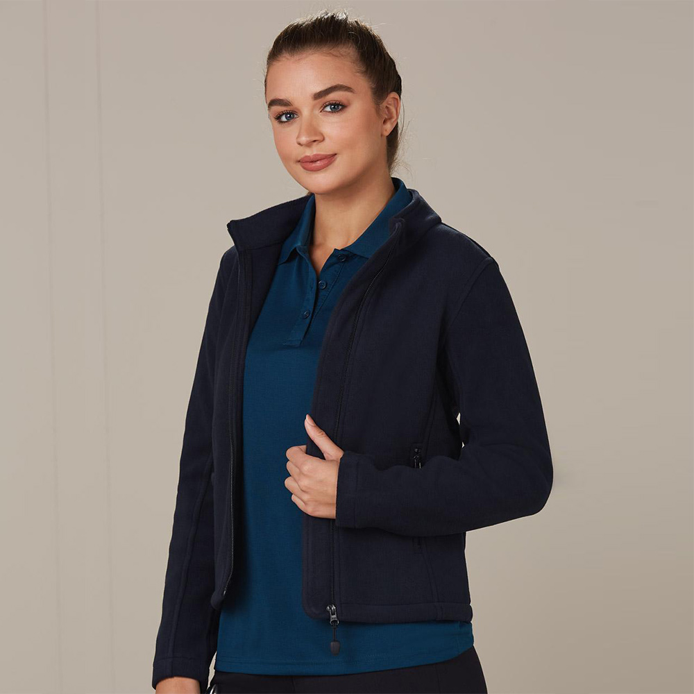 Ladies' Bonded Polar Fleece Full Zip Fitted Jacket