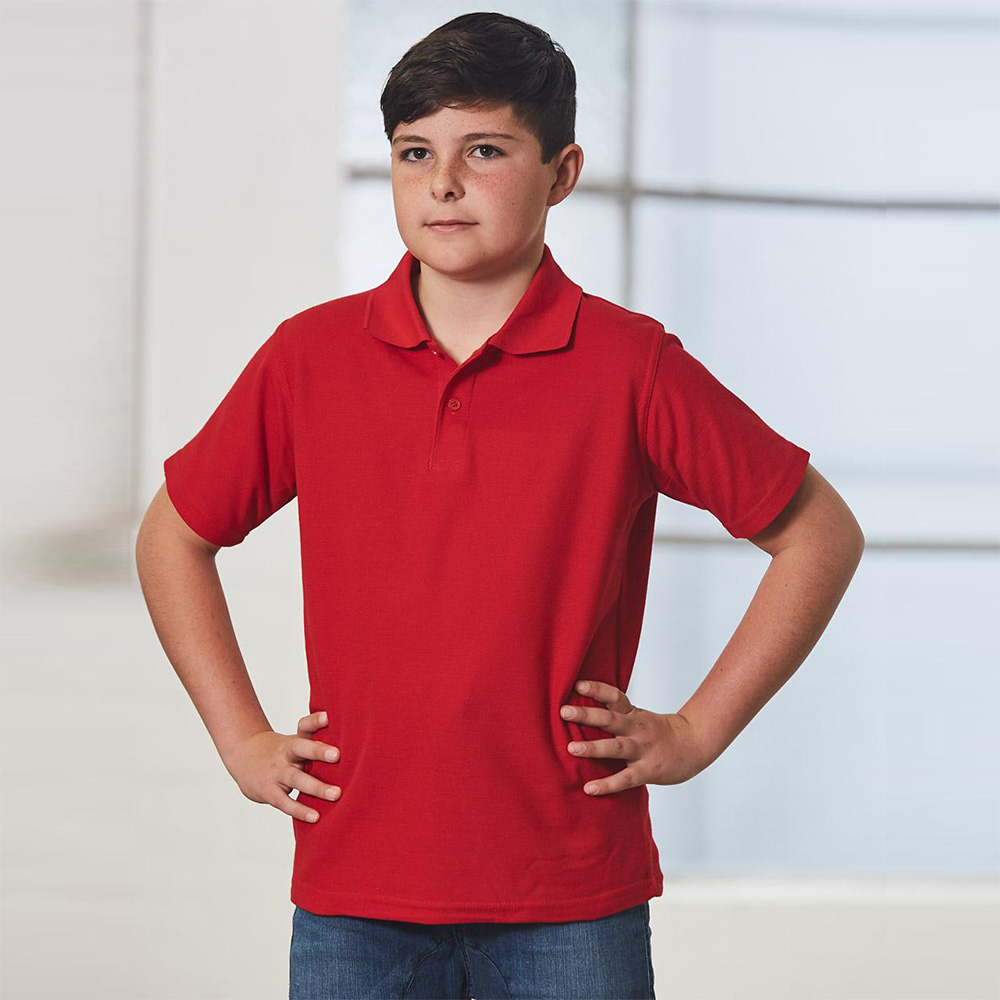 Kids' Poly/cotton Pique Knit Short Sleeve Polo