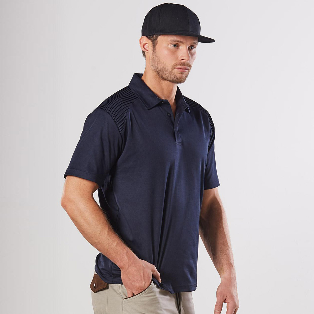 Polo With Unique Stitch Design Shoulder Panelling