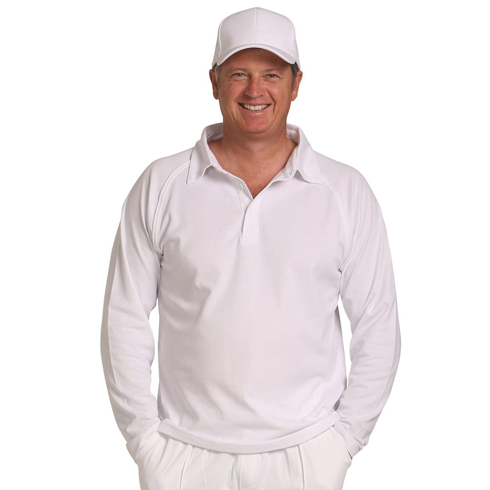 Men's Long Sleeve Mesh Cricket Polo