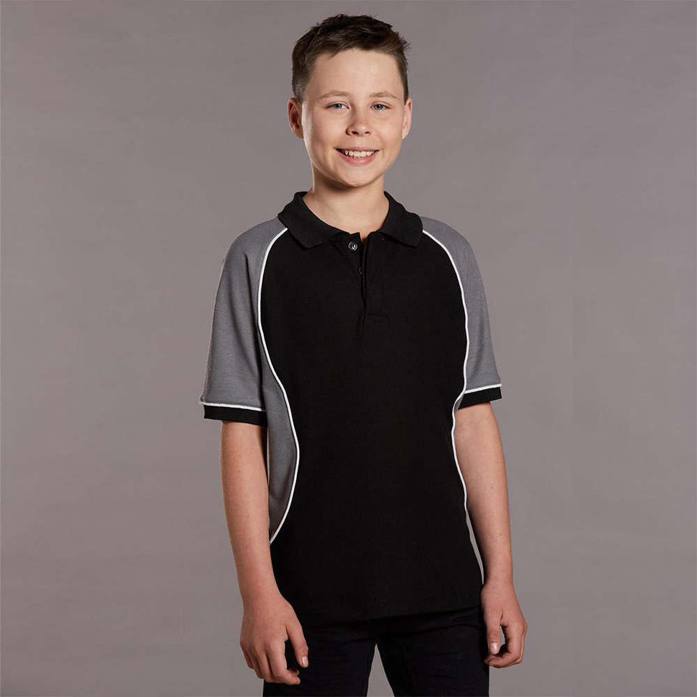 Kids' Tri-colour Short Sleeve Pique Polo