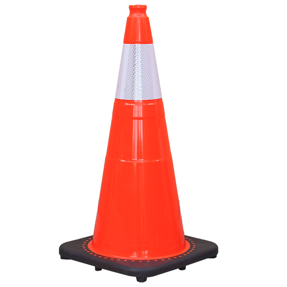 28" Single Reflective Collar Safety Cone with 7 lb Base