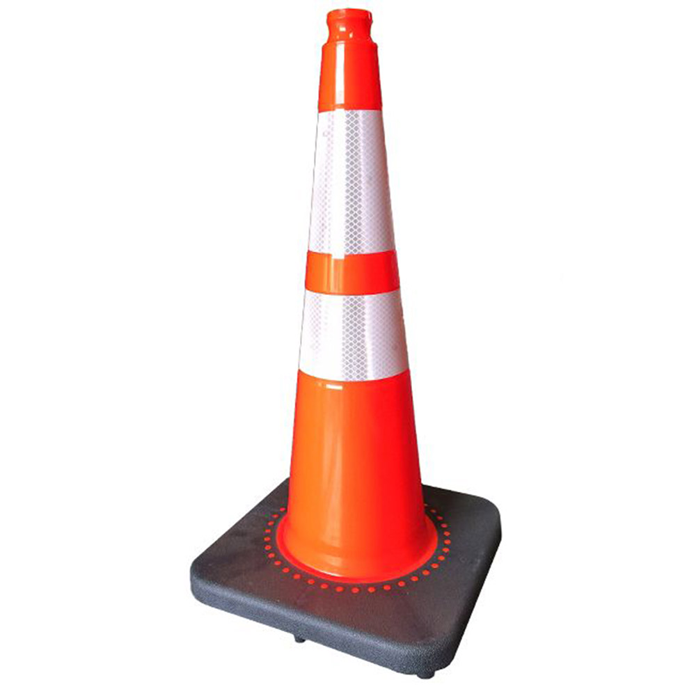 Injection Molded PVC Slimline 28" Orange Safety Cone with 10 lb Base