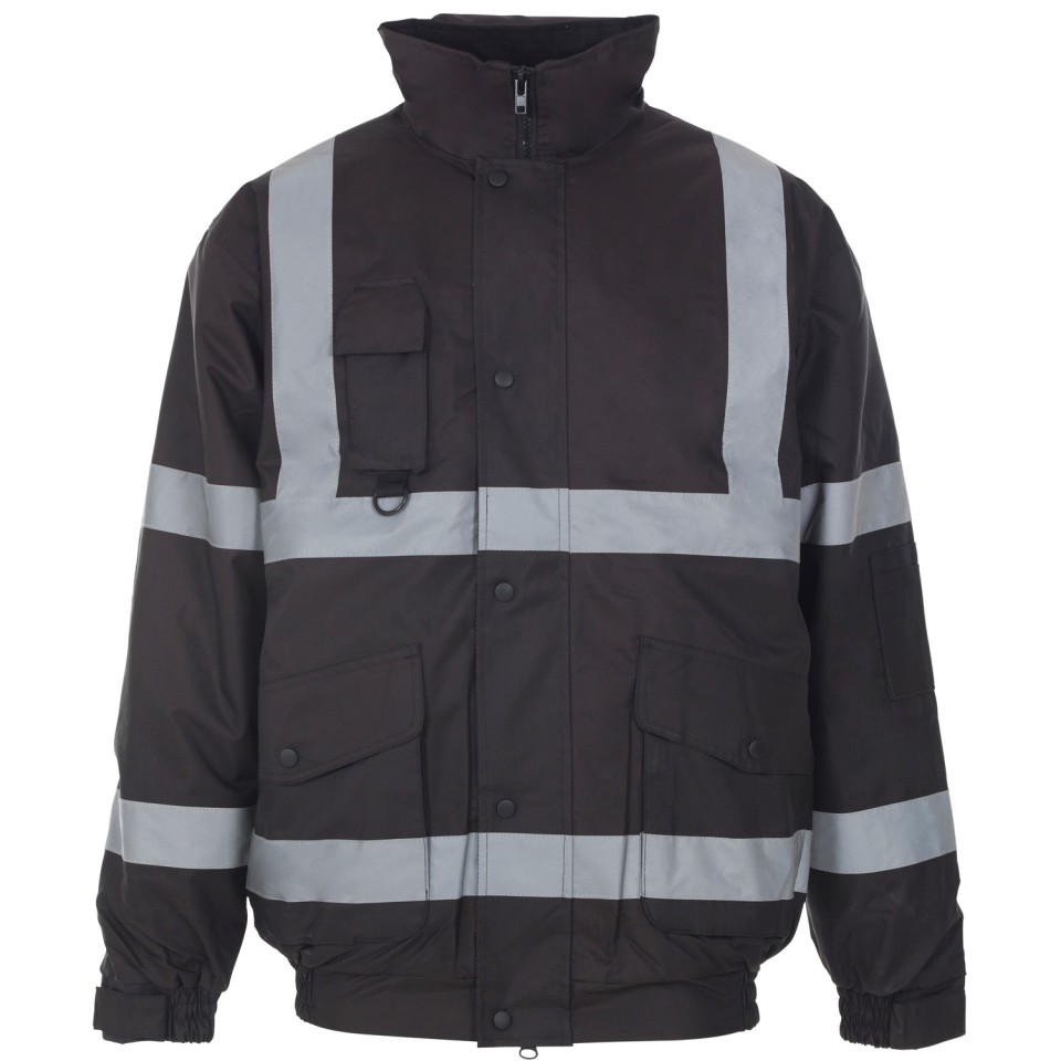 Outdoor Heavy Breathable Windproof Security Bomber Jacket with PU Coated