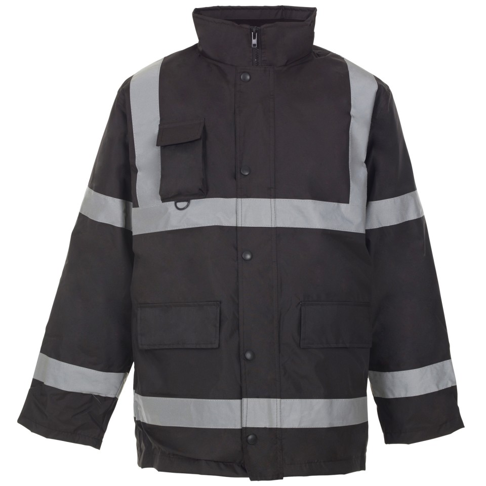 Durable Classic Oxford PU Warming Security Parka-With Reflective Tape