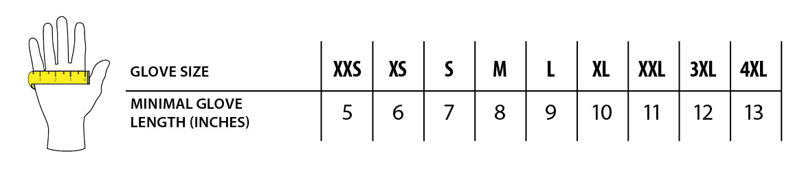 Glove size chart