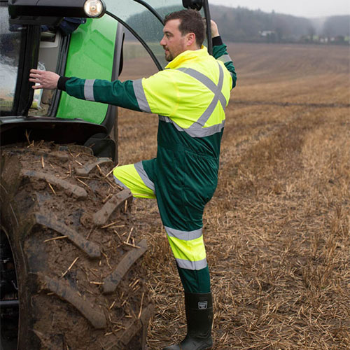 Hi-Vis "X" Back Coverall with Two-Way Zip for Quick and Easy Access