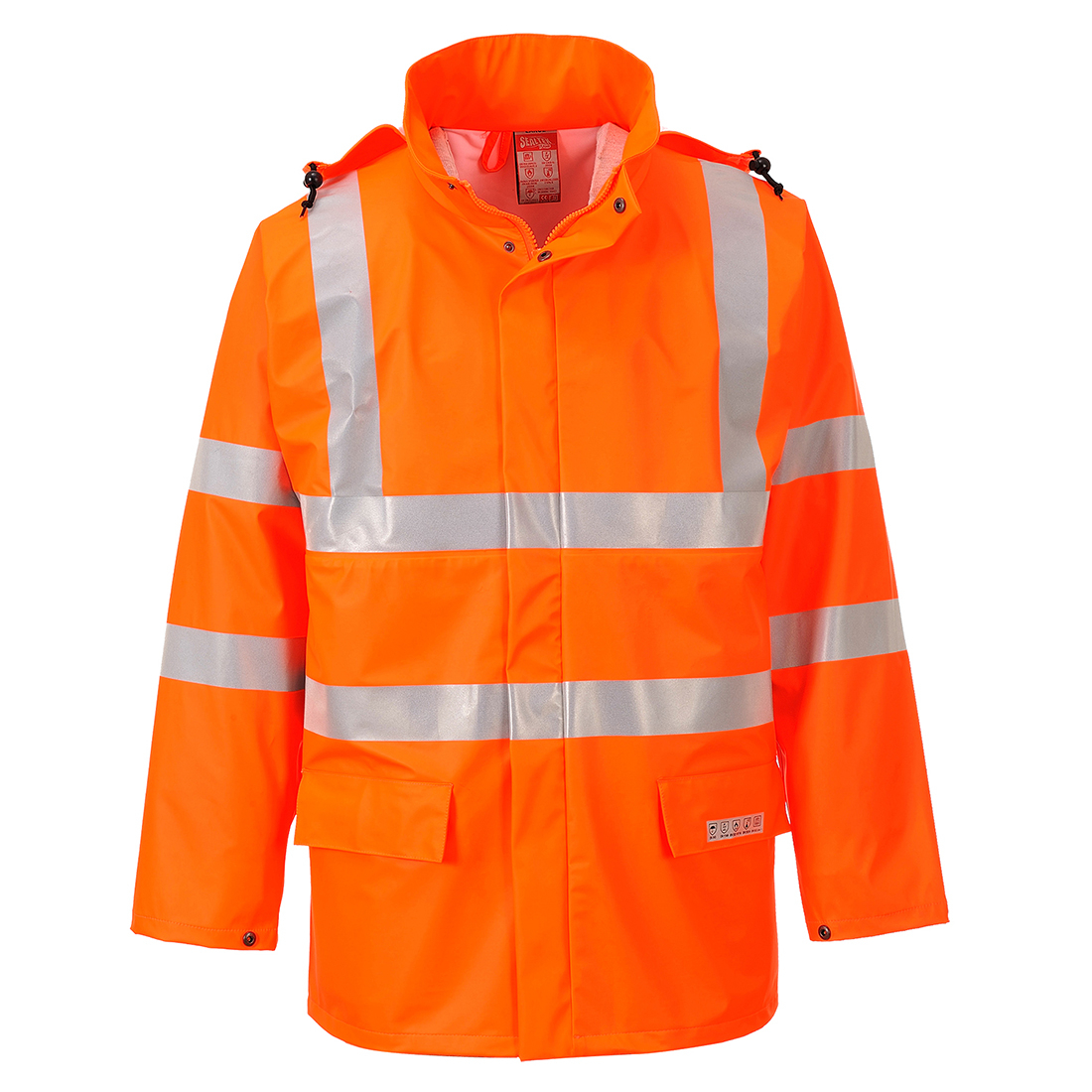 Flame Resistant Durable Waterproof Windproof Hi-Vis Jacket with PU Coated