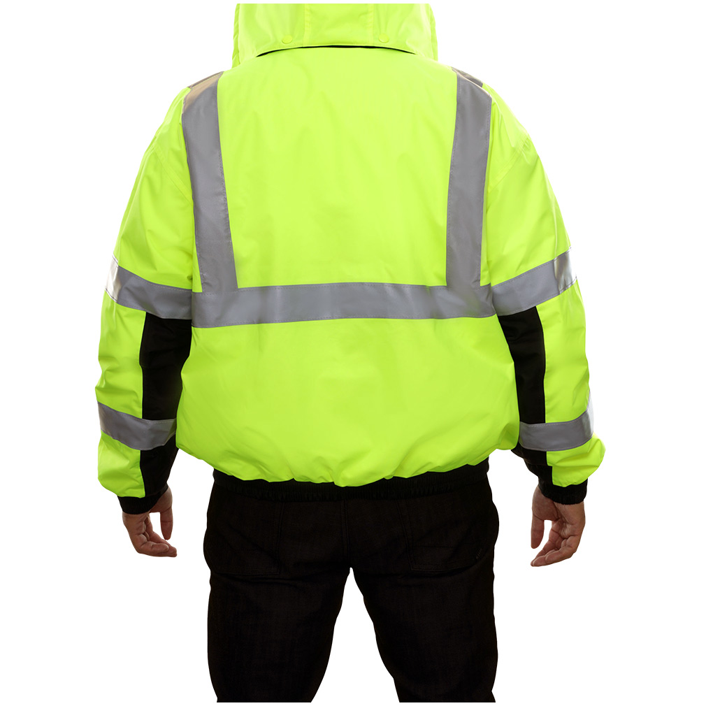 Hi-Vis 2-Tone Safety Bomber Jacket with Breathable&Waterproof Hood