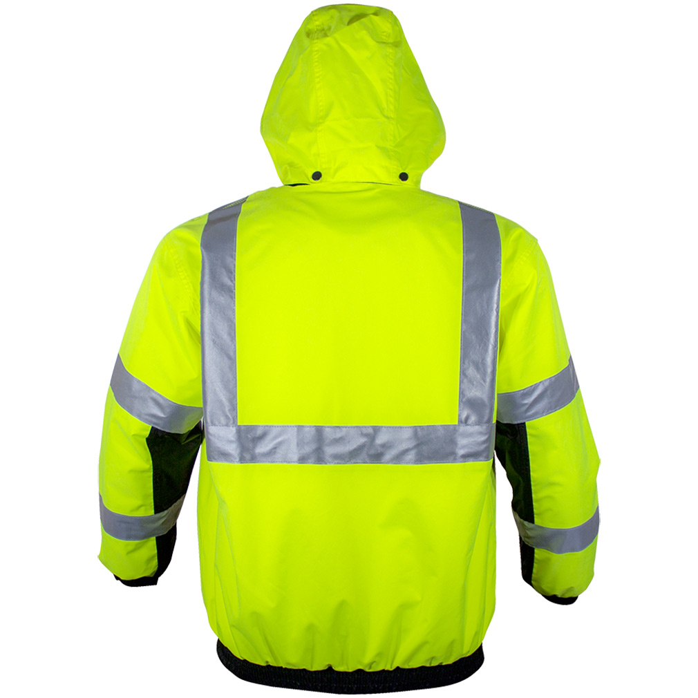 Hi-Vis 2-Tone Safety Bomber Jacket with Zip-Out Liner & Breathable Waterproof Shell
