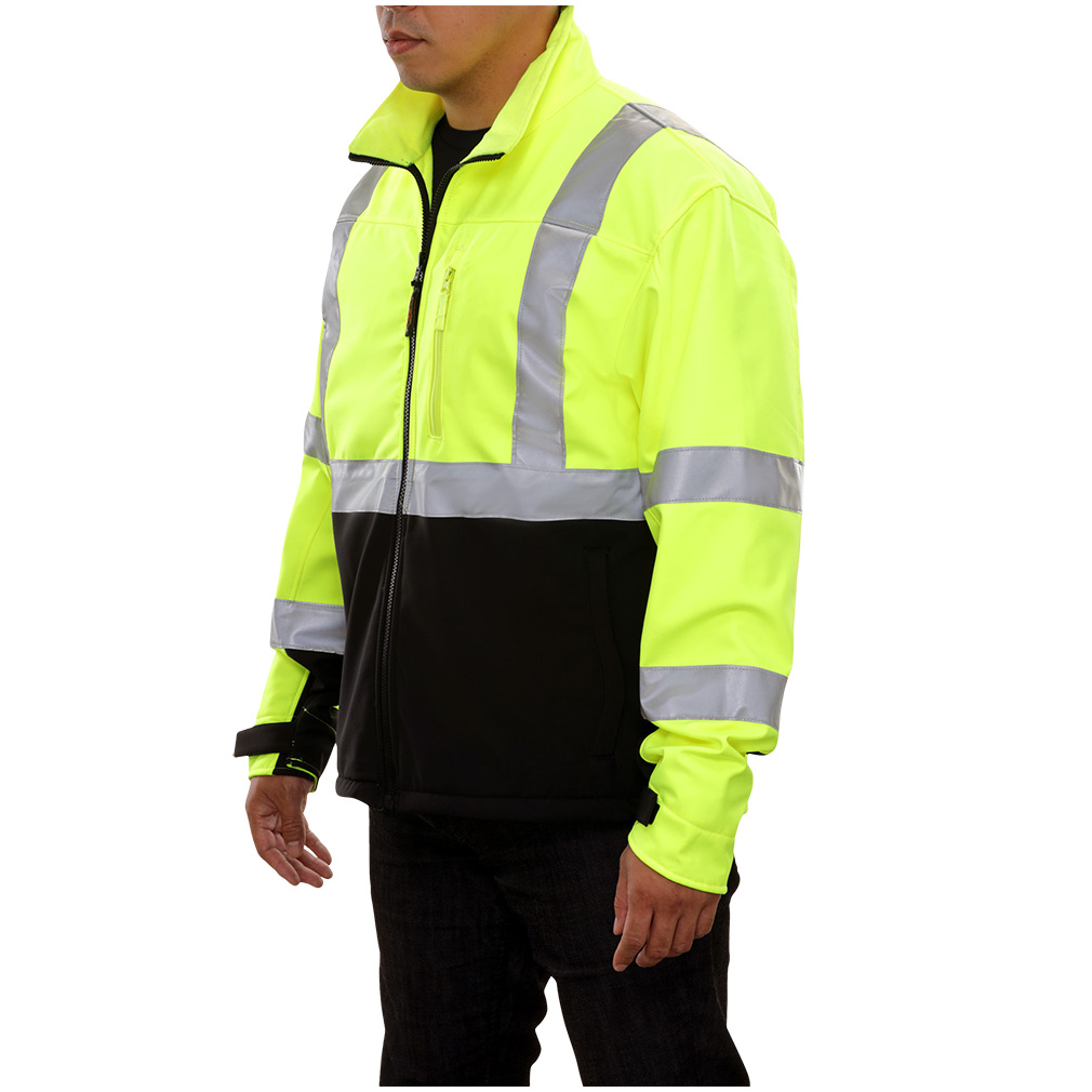 Hi-Vis Safety Soft Shell Athletic Jacket with Breathable, Waterproof & Windproof TPU 3 layer fabric