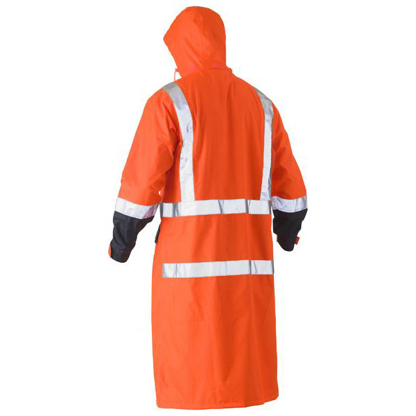 Hi Vis PVC Classic Lightweight Long Rain Coat - Rainwear