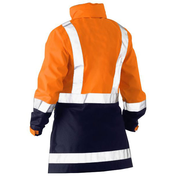 Women's Reflective Two Tone Breathable Rail Shell Rain Jacket with PU coating