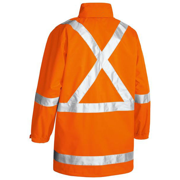 Hi Vis Breathable Shell Rail Safety Rain Jacket with PU coating