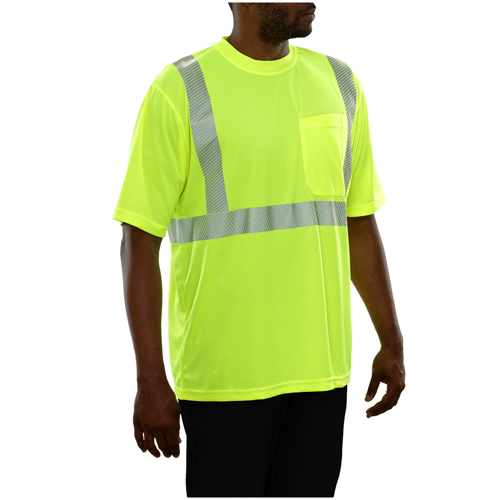 Hi-Vis Workwear Durable Safety ANSI Class 2 T-shirt with Pocket Oranger\Yellow