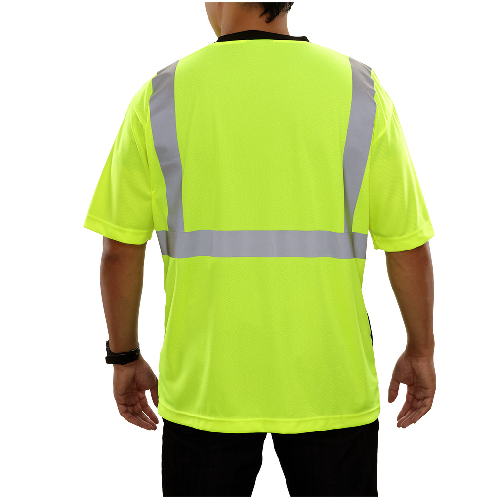 Hi-Vis Lightweight Wicking Safety 2-Tone T-Shirt ANSI Class 2 with High Transfer Tape
