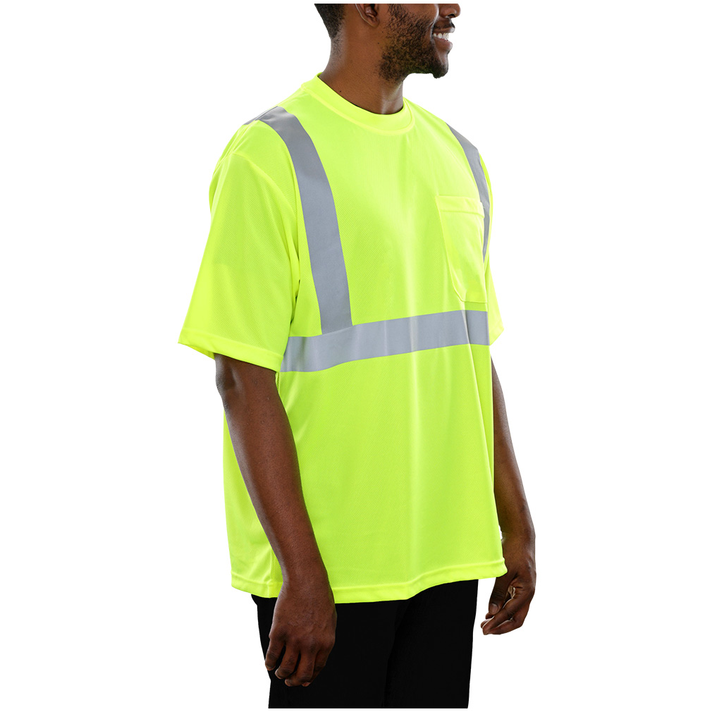 Hi Vis Durable Wicking X-Back Safety Tee Shirt