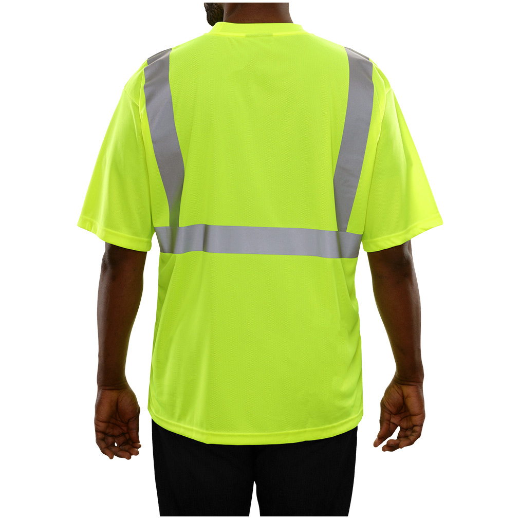 Hi-Vis Short Sleeve Safety T-Shirts ANSI Class 2 with 3M™ Scotchlite™ Reflective Tape