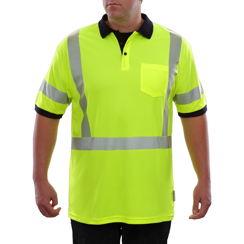 Hi-Vis Lime Comfortable Soft Safety Polo Shirt Man\Woman with Heat Transfer Tape