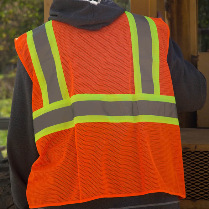Hi-Vis Solid Twill Breathable Workwear ANSI Class 2 Safety Vest