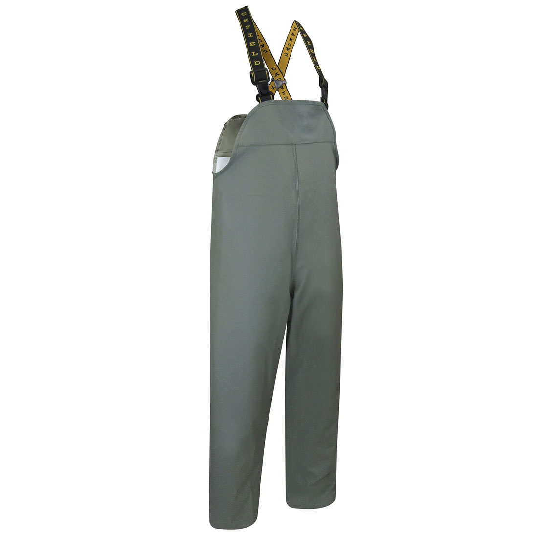 PVC/Polyester Durable Breathable Waterproof Rainsuit Bib Pants With Double Panel