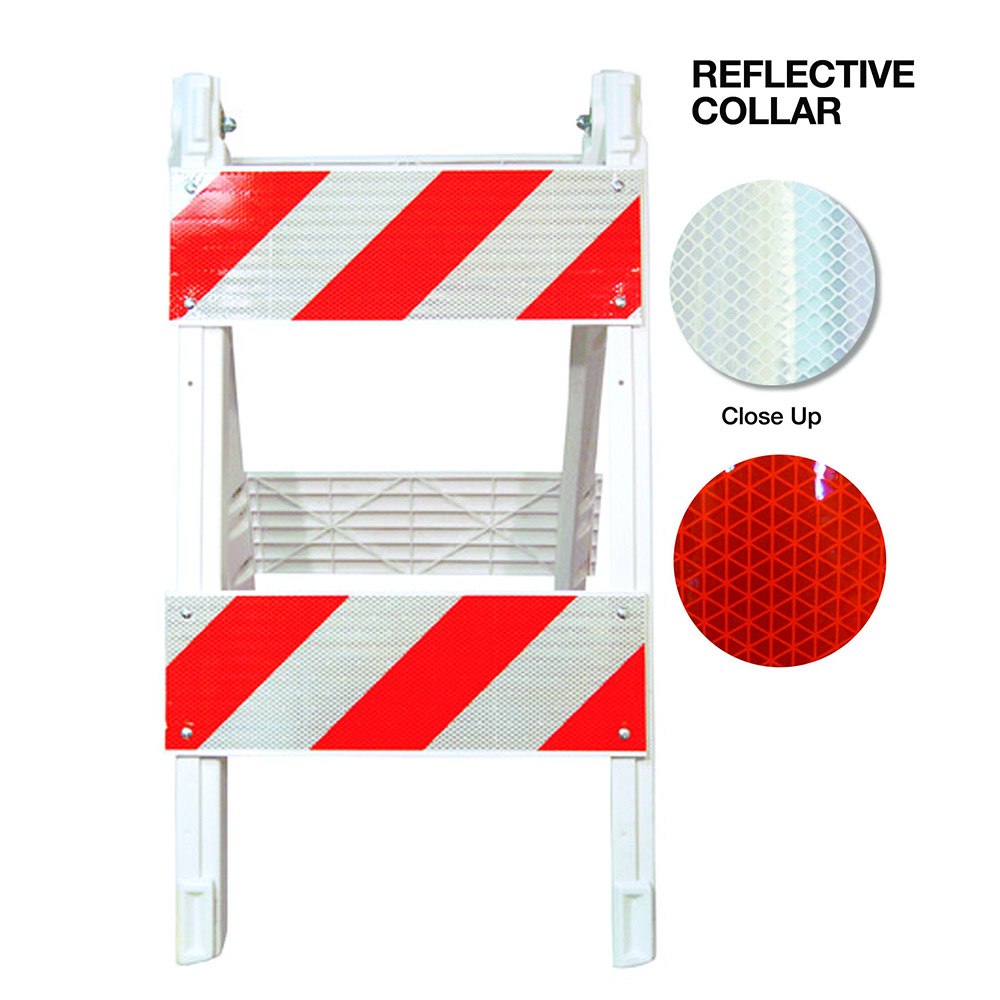 PE Type II Folding Sheeted Panels Barricade with Reflective Stripes